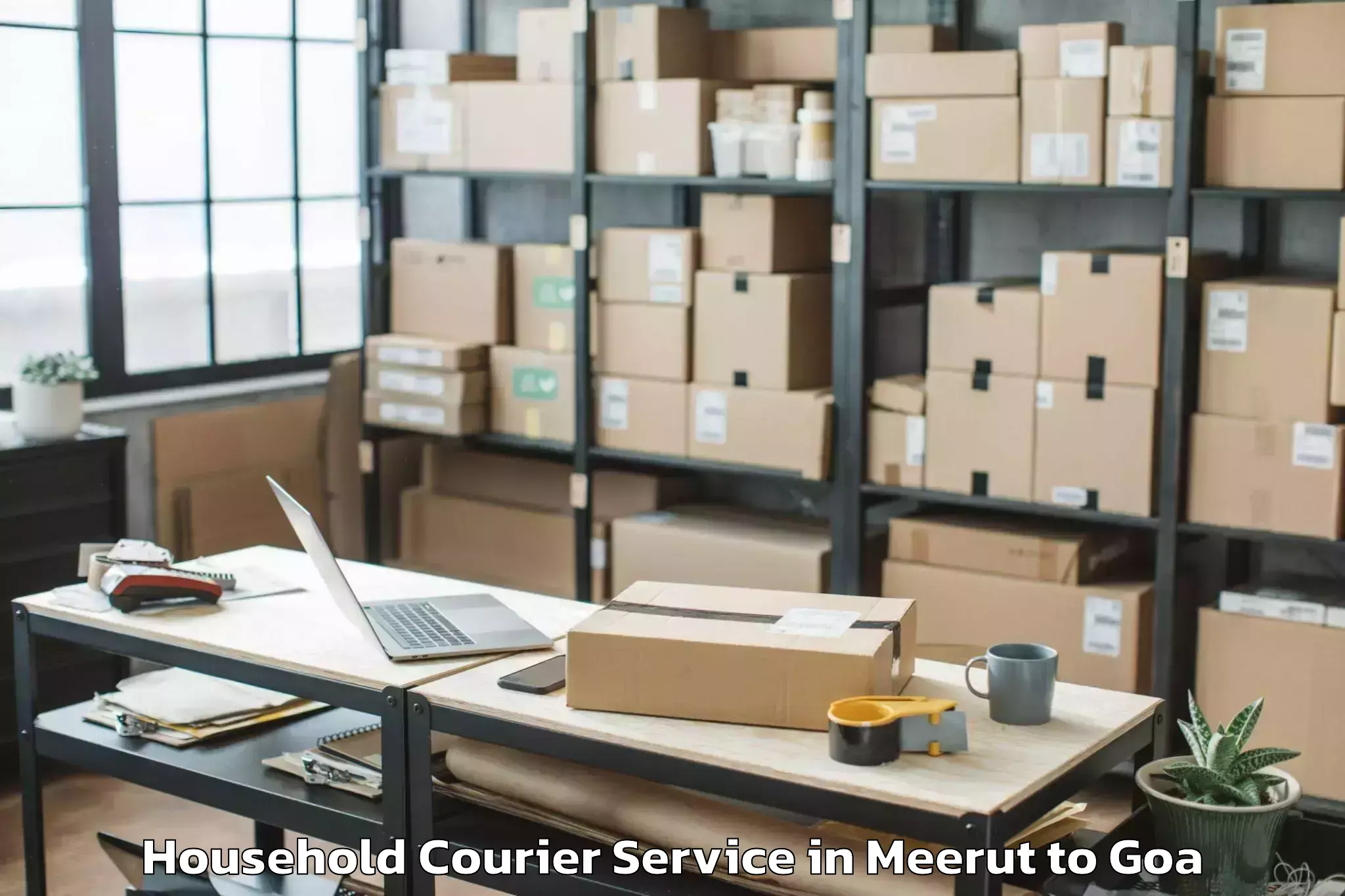 Top Meerut to Saligao Household Courier Available